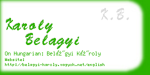 karoly belagyi business card